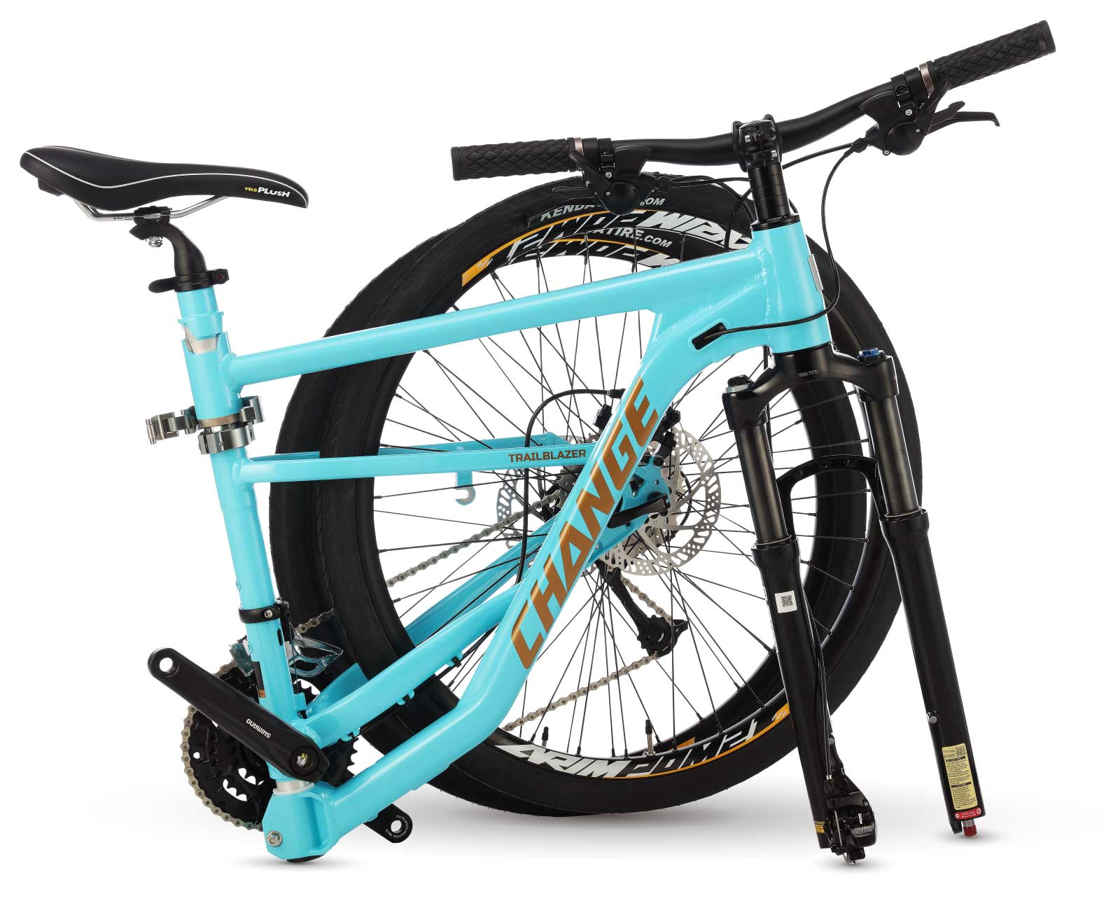 Bicicleta de montaña plegable completamente ensamblada, lista para la aventura