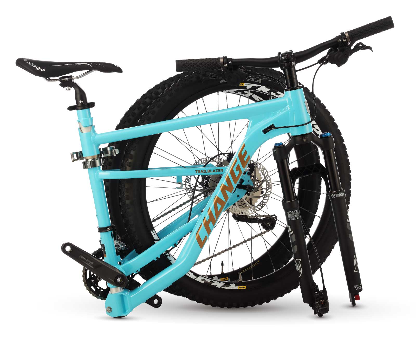 Bicicleta plegable DF-912B en forma compacta, fácil de almacenar y transportar.