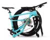 Bicicleta plegable de montaña DF-912B en posición plegada, perfecta para viajar y almacenar.