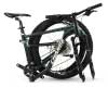Bicicleta de montaña plegable DF-912G en posición plegada, perfecta para viajar y almacenar.